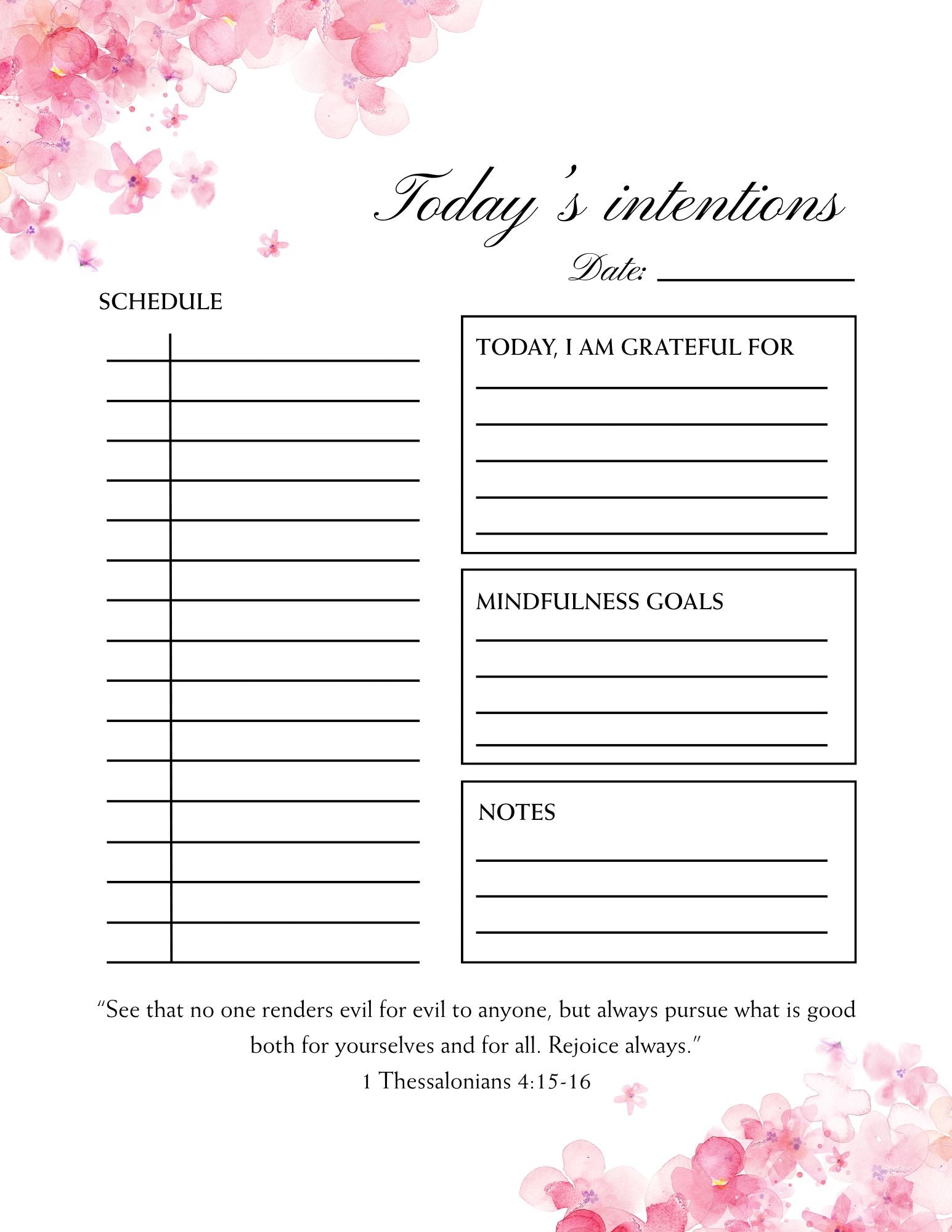 Floral Intentional Living Daily Planner