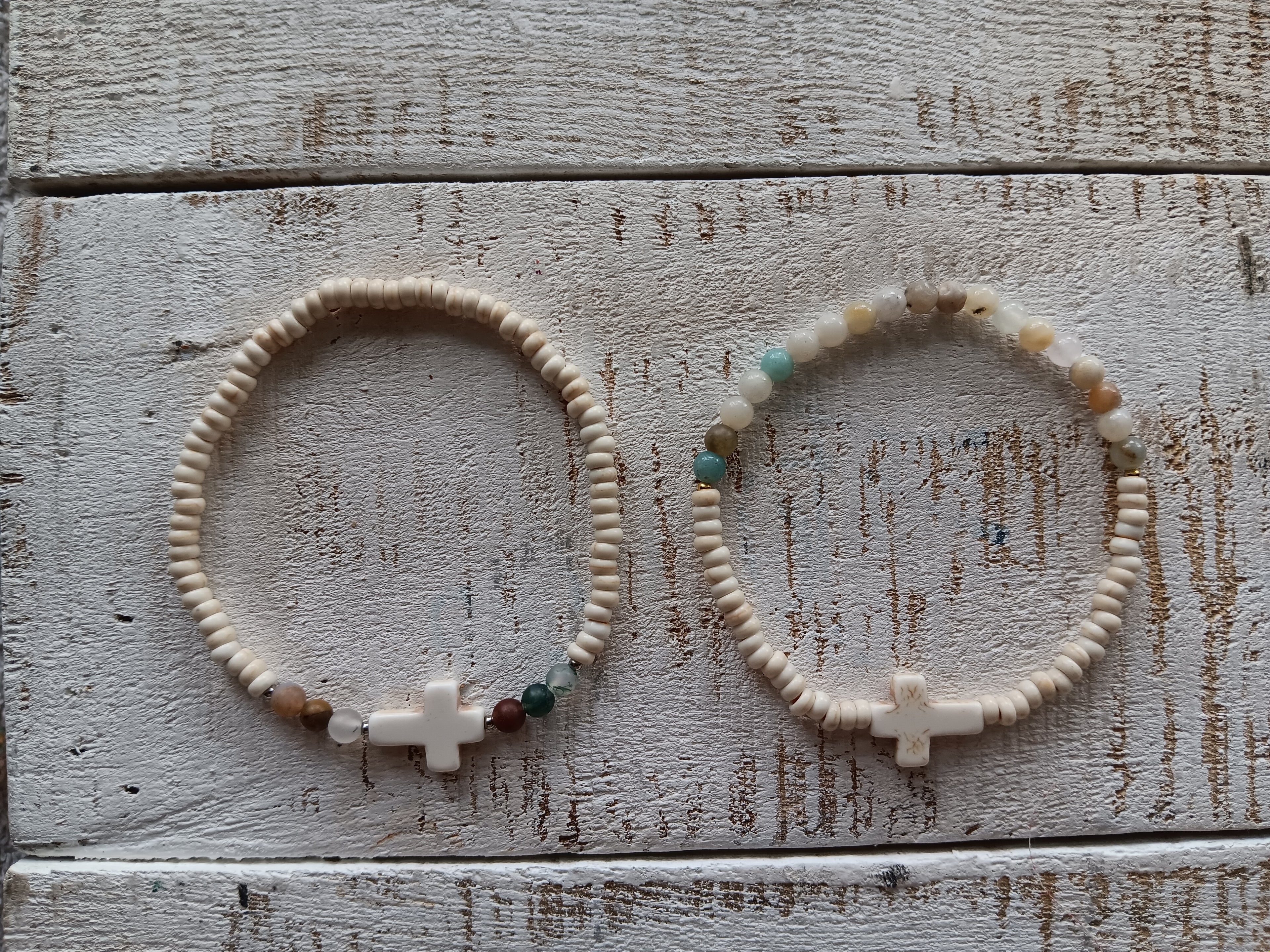 Beaded Cross Stretch Bracelet