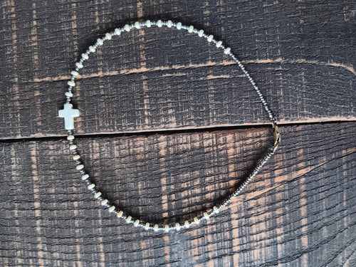 Gender Neutral Beaded Cross Necklace